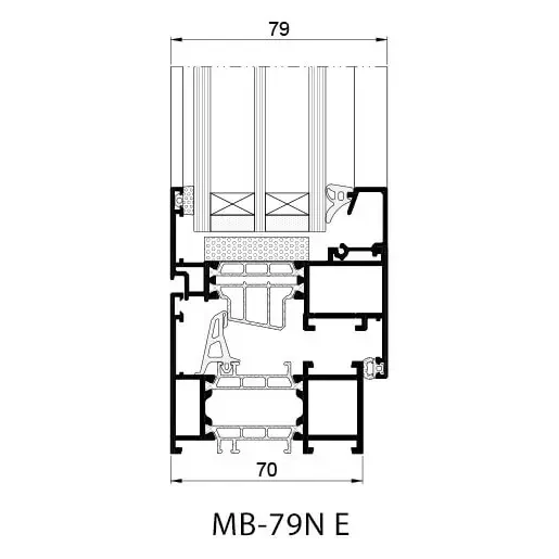 Aluprof MB-79N E – coupe technique