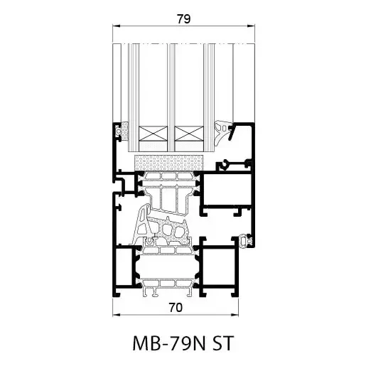 Aluprof MB-79N ST – coupe technique